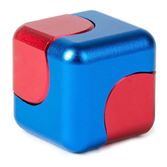 fidget spinning cube red blue